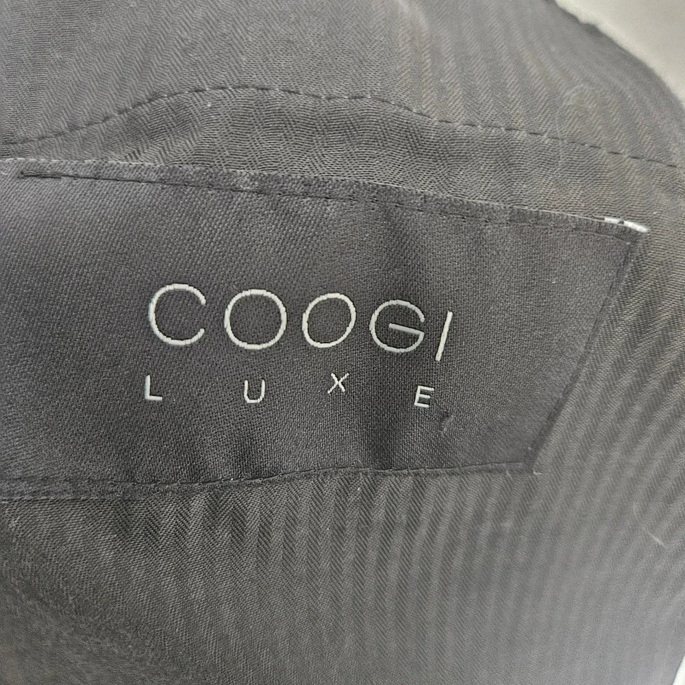 Coogi Luxe Mens 3 Piece Suit 52R Blue Glen Plaid Wool Blend Blazer Vest Pants